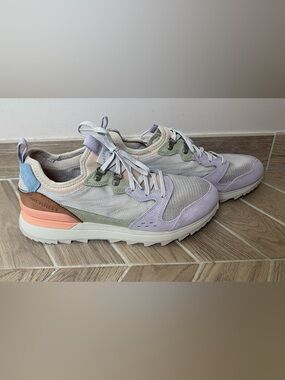 Merrell Women's Pastel Lavender and Sage Lace-Up Sneakers with Peach Accent